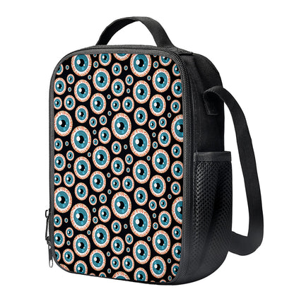 Creepy Eyeball Pattern Print Crossbody Lunch Bag