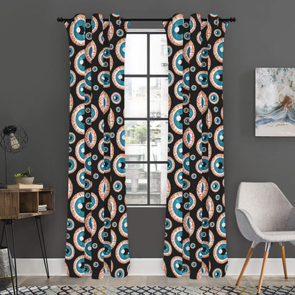 Creepy Eyeball Pattern Print Curtain