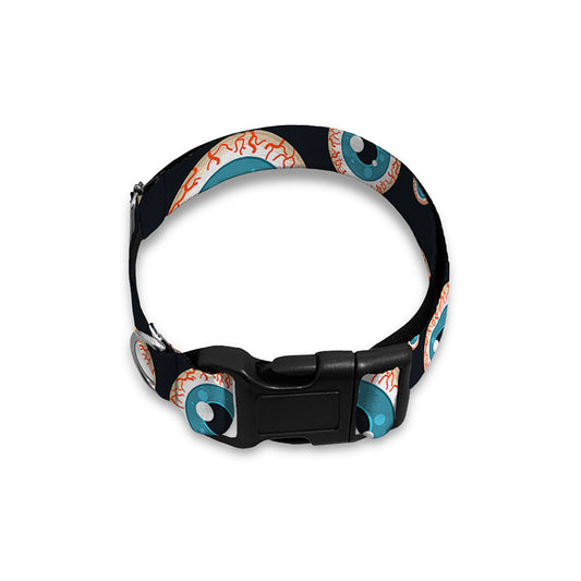 Creepy Eyeball Pattern Print Dog Collar
