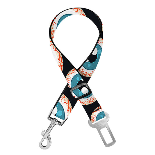 Creepy Eyeball Pattern Print Dog Seat Belt