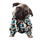 Creepy Eyeball Pattern Print Dog Zip Up Hoodie
