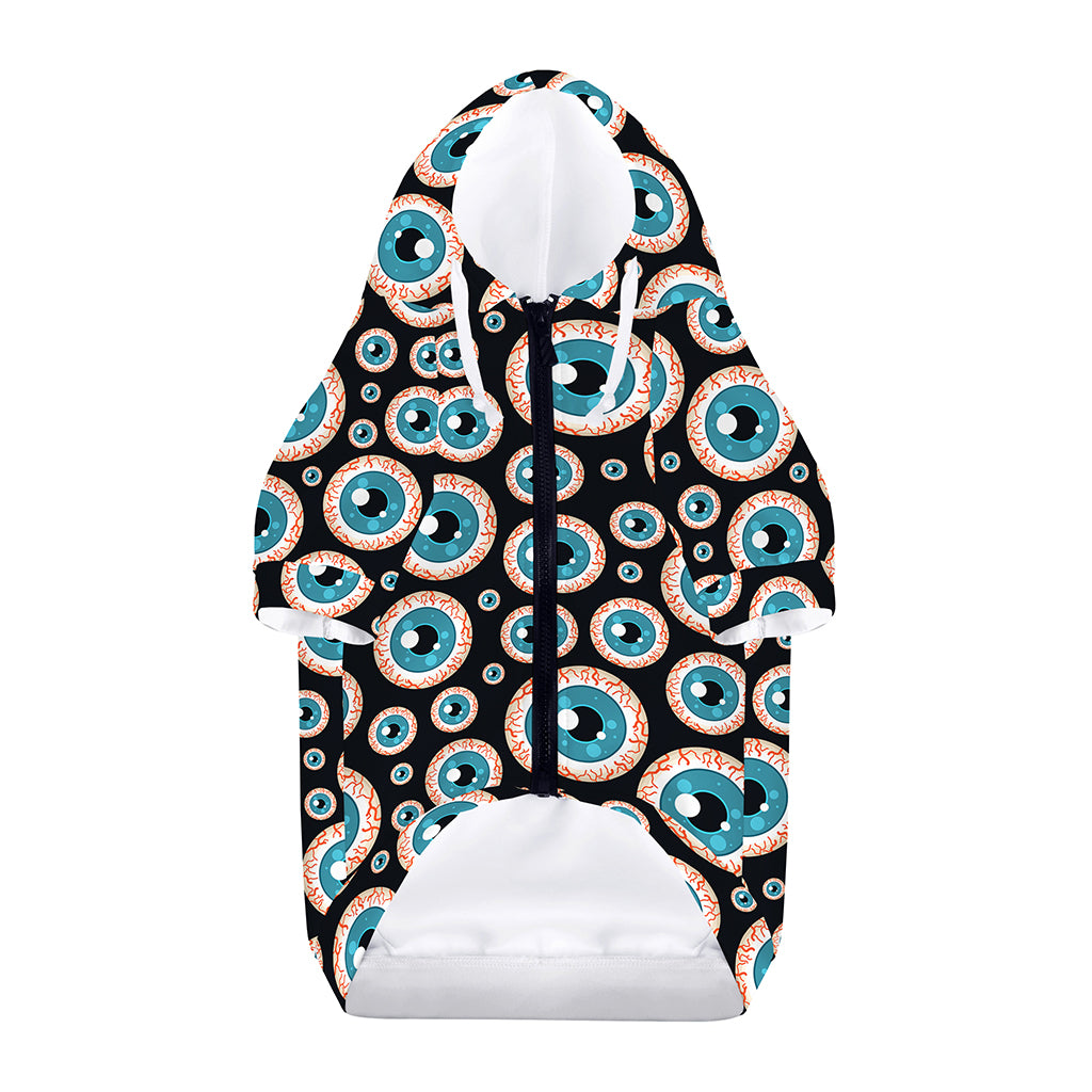 Creepy Eyeball Pattern Print Dog Zip Up Hoodie