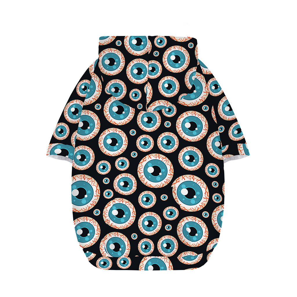 Creepy Eyeball Pattern Print Dog Zip Up Hoodie
