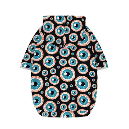 Creepy Eyeball Pattern Print Dog Zip Up Hoodie