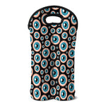 Creepy Eyeball Pattern Print Double Neoprene Wine Tote