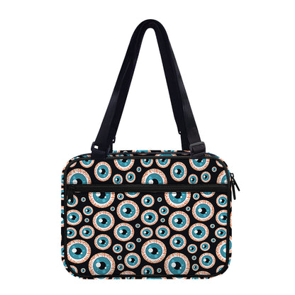 Creepy Eyeball Pattern Print Double Strap Bible Bag