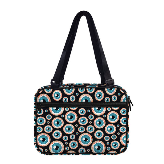 Creepy Eyeball Pattern Print Double Strap Bible Bag