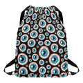 Creepy Eyeball Pattern Print Drawstring Backpack