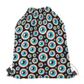 Creepy Eyeball Pattern Print Drawstring Bag