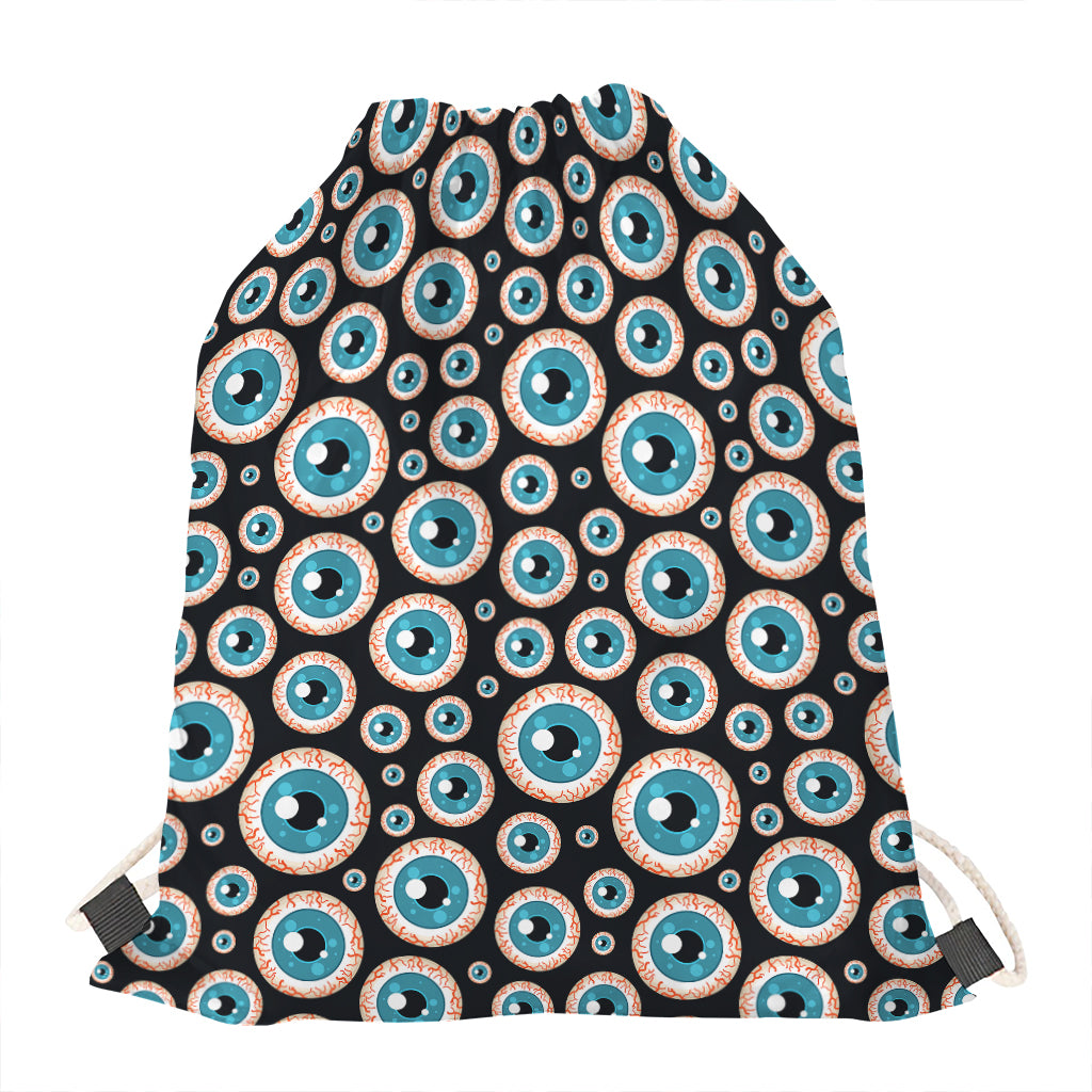 Creepy Eyeball Pattern Print Drawstring Bag