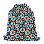 Creepy Eyeball Pattern Print Drawstring Bag