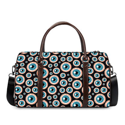 Creepy Eyeball Pattern Print Duffle Bag