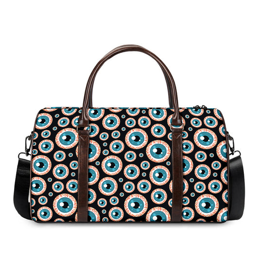 Creepy Eyeball Pattern Print Duffle Bag