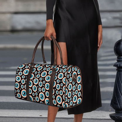 Creepy Eyeball Pattern Print Duffle Bag