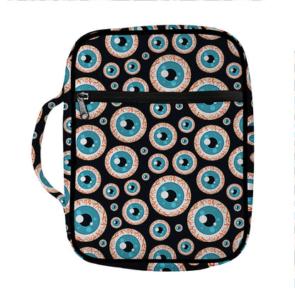 Creepy Eyeball Pattern Print Front Pocket Bible Bag