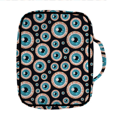 Creepy Eyeball Pattern Print Front Pocket Bible Bag