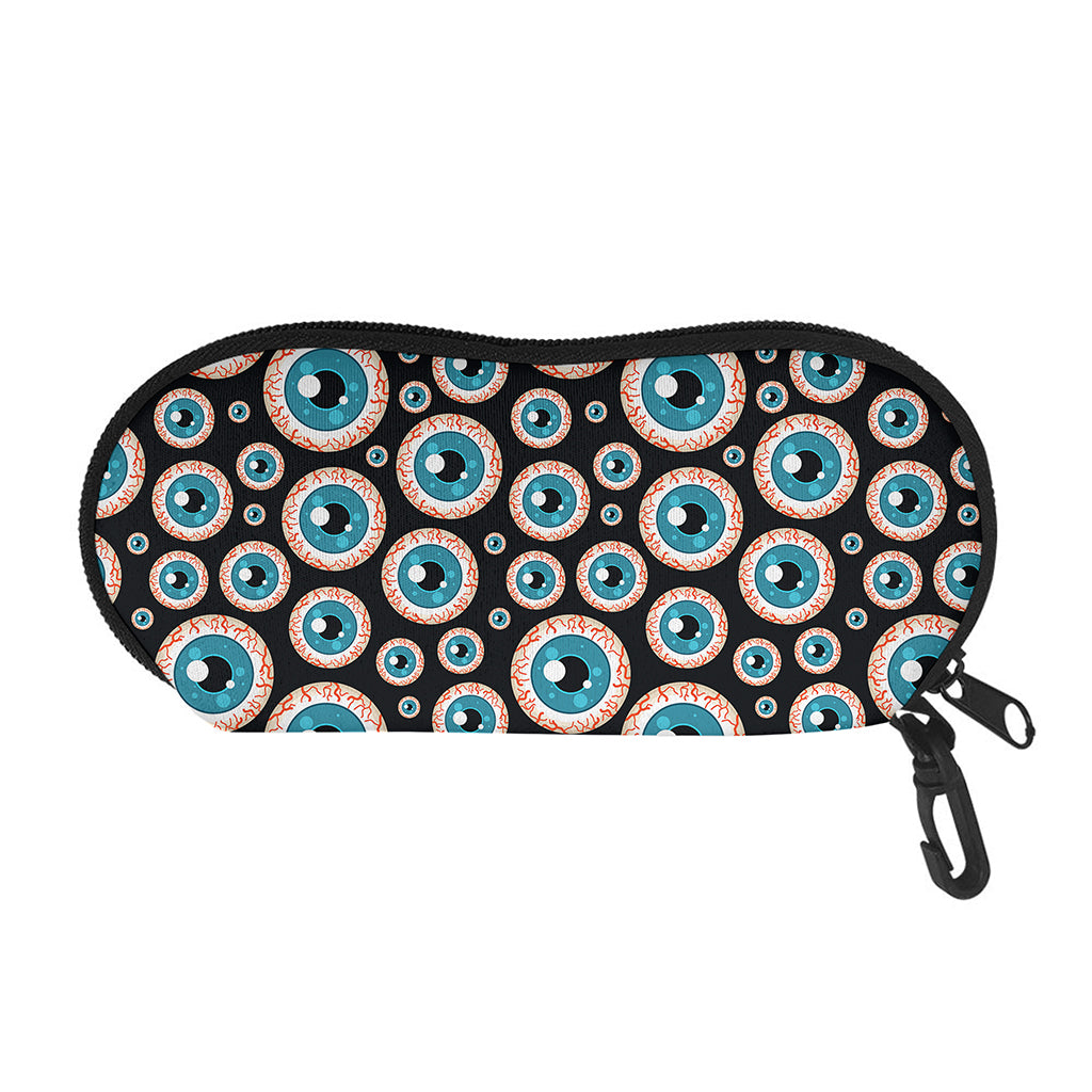 Creepy Eyeball Pattern Print Glasses Case
