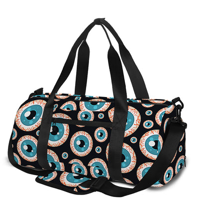 Creepy Eyeball Pattern Print Gym Bag