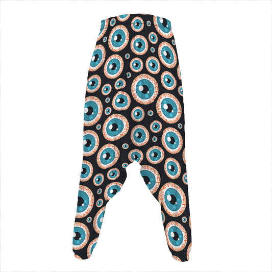 Creepy Eyeball Pattern Print Hammer Pants