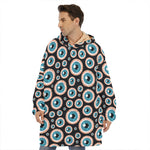 Creepy Eyeball Pattern Print Hoodie Blanket