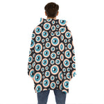 Creepy Eyeball Pattern Print Hoodie Blanket