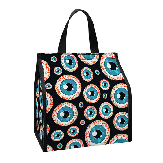 Creepy Eyeball Pattern Print Insulated Lunch Tote