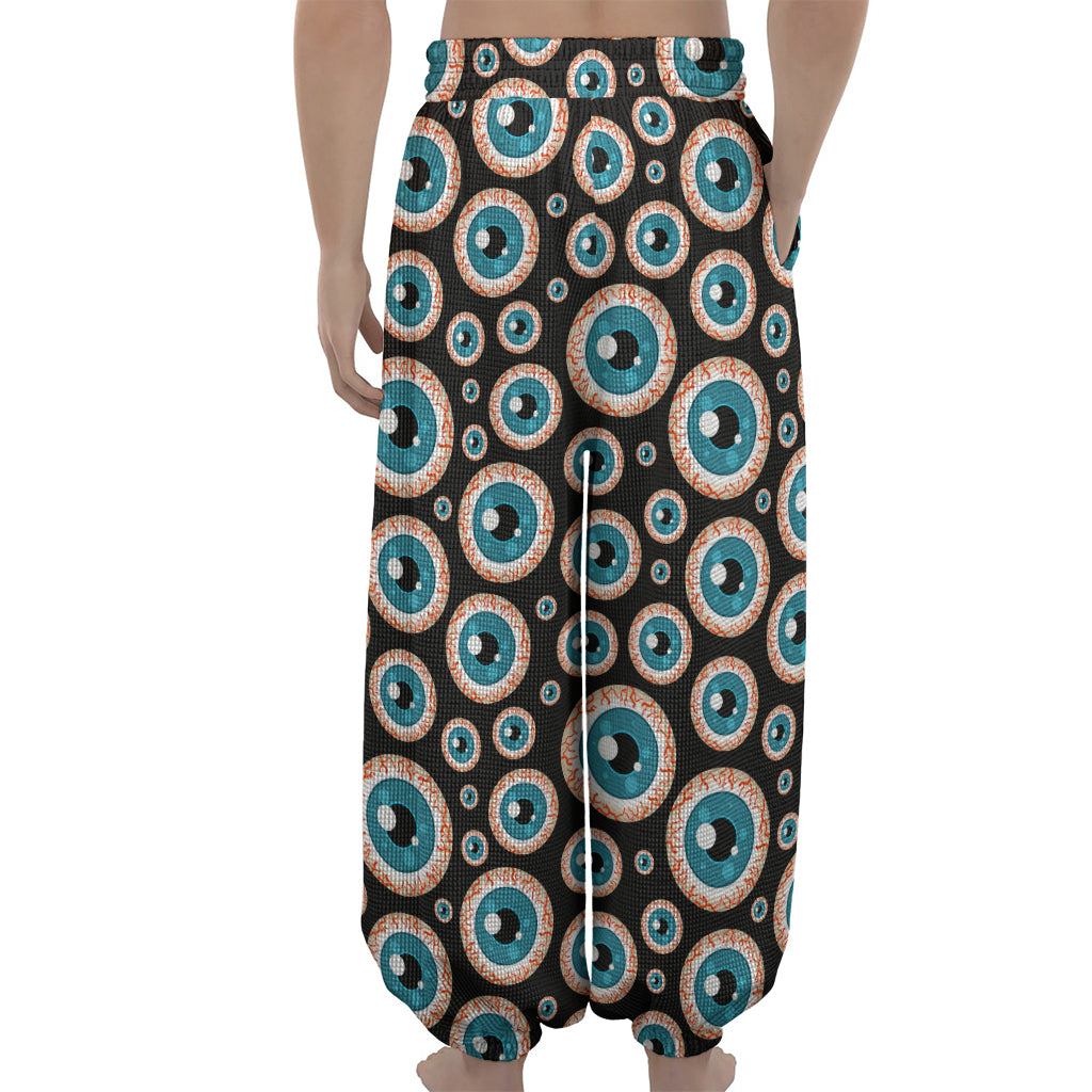 Creepy Eyeball Pattern Print Lantern Pants