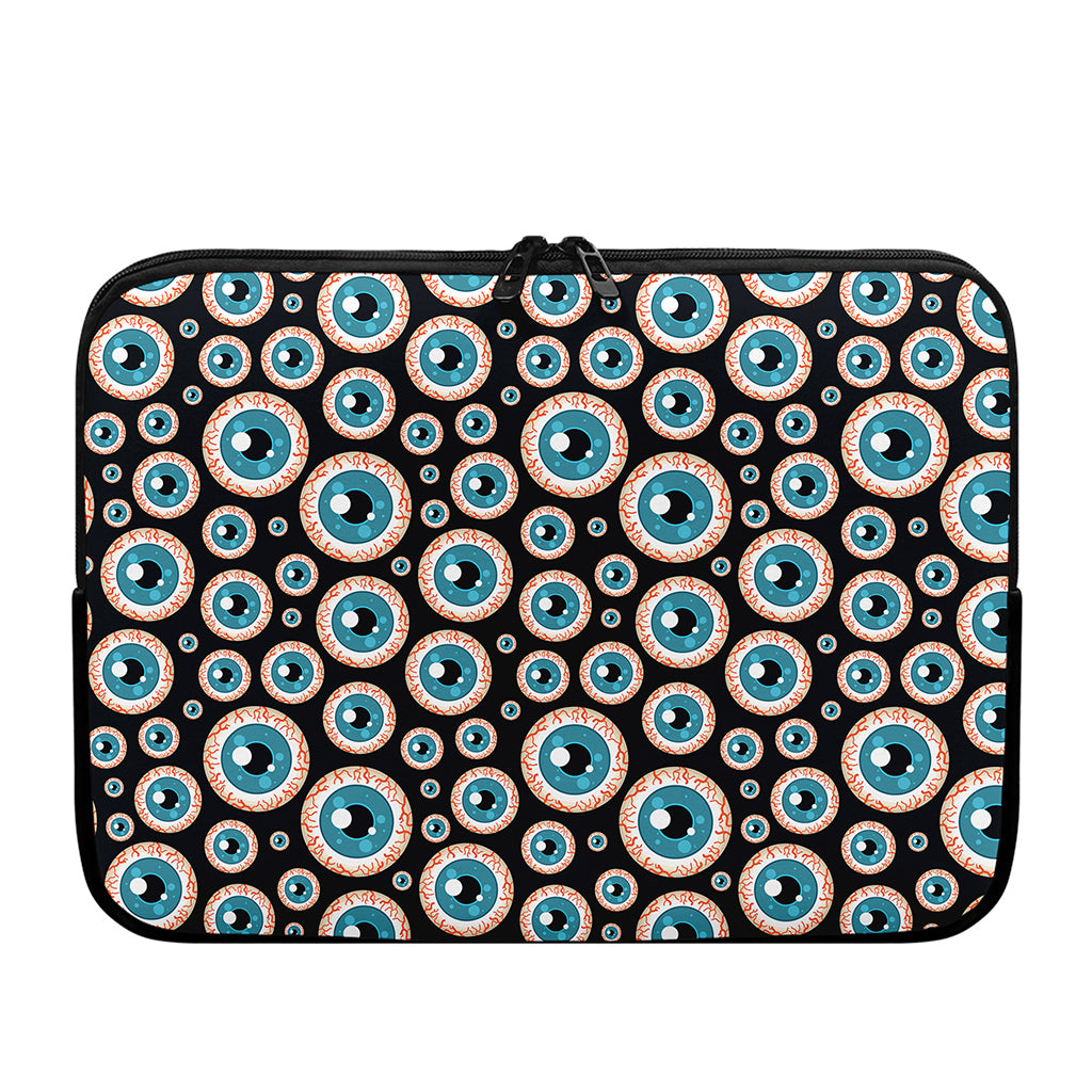 Creepy Eyeball Pattern Print Laptop Sleeve