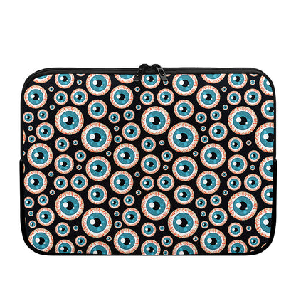 Creepy Eyeball Pattern Print Laptop Sleeve