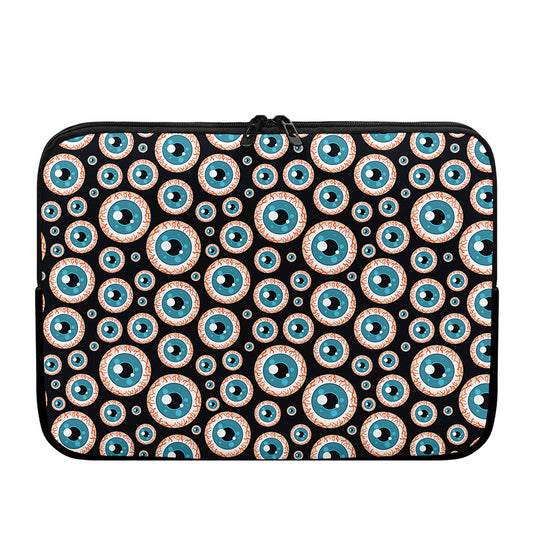 Creepy Eyeball Pattern Print Laptop Sleeve