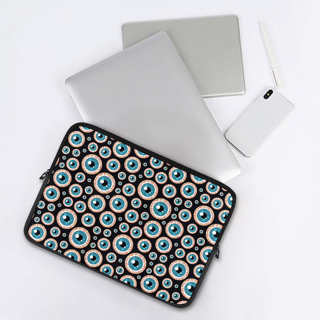 Creepy Eyeball Pattern Print Laptop Sleeve