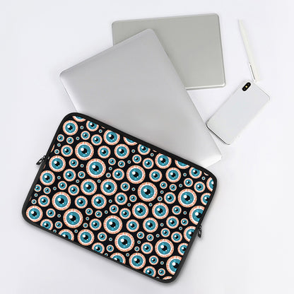 Creepy Eyeball Pattern Print Laptop Sleeve