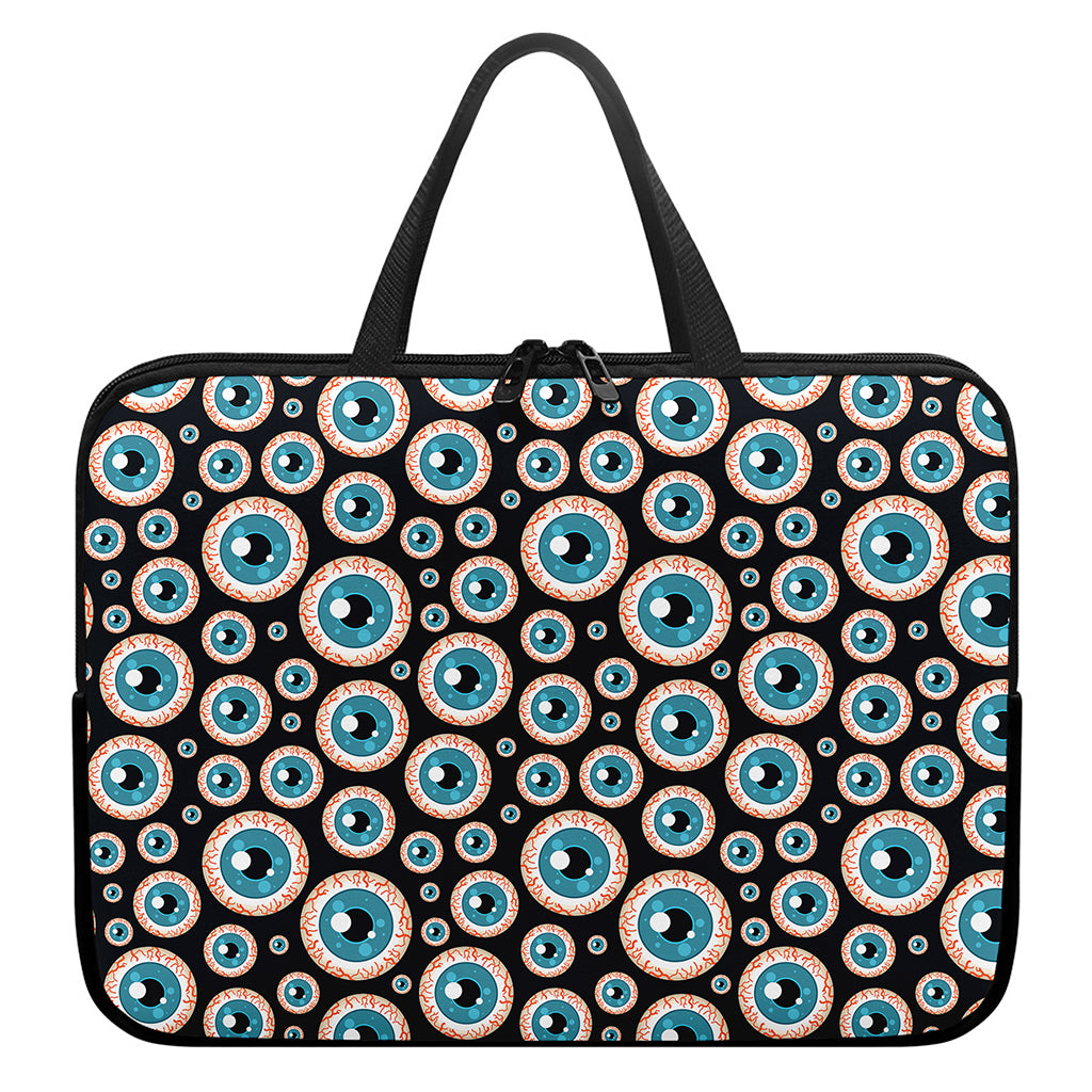 Creepy Eyeball Pattern Print Laptop Sleeve With Handle