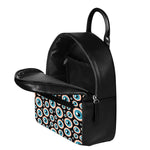 Creepy Eyeball Pattern Print Leather Backpack