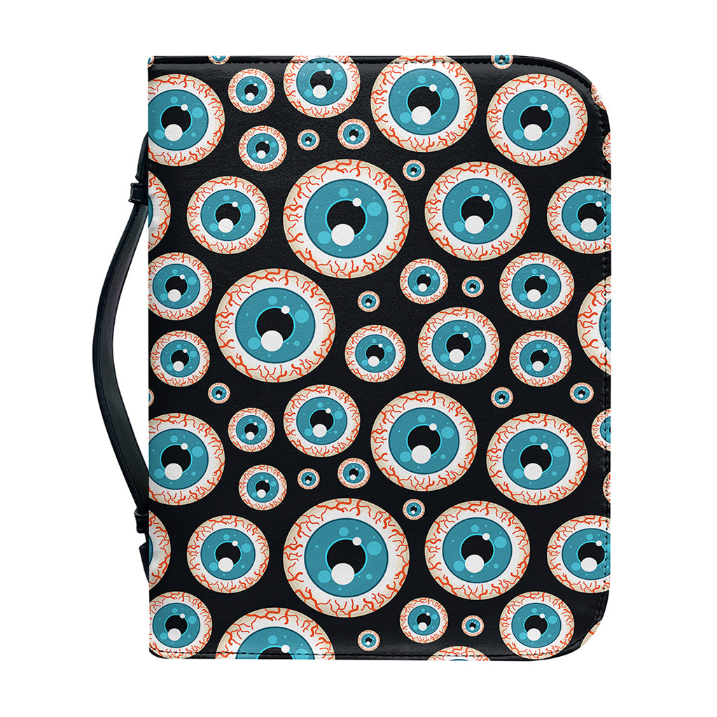Creepy Eyeball Pattern Print Leather Bible Cover