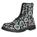 Creepy Eyeball Pattern Print Lace-Up Boots