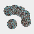 Creepy Eyeball Pattern Print Leather Coaster Set
