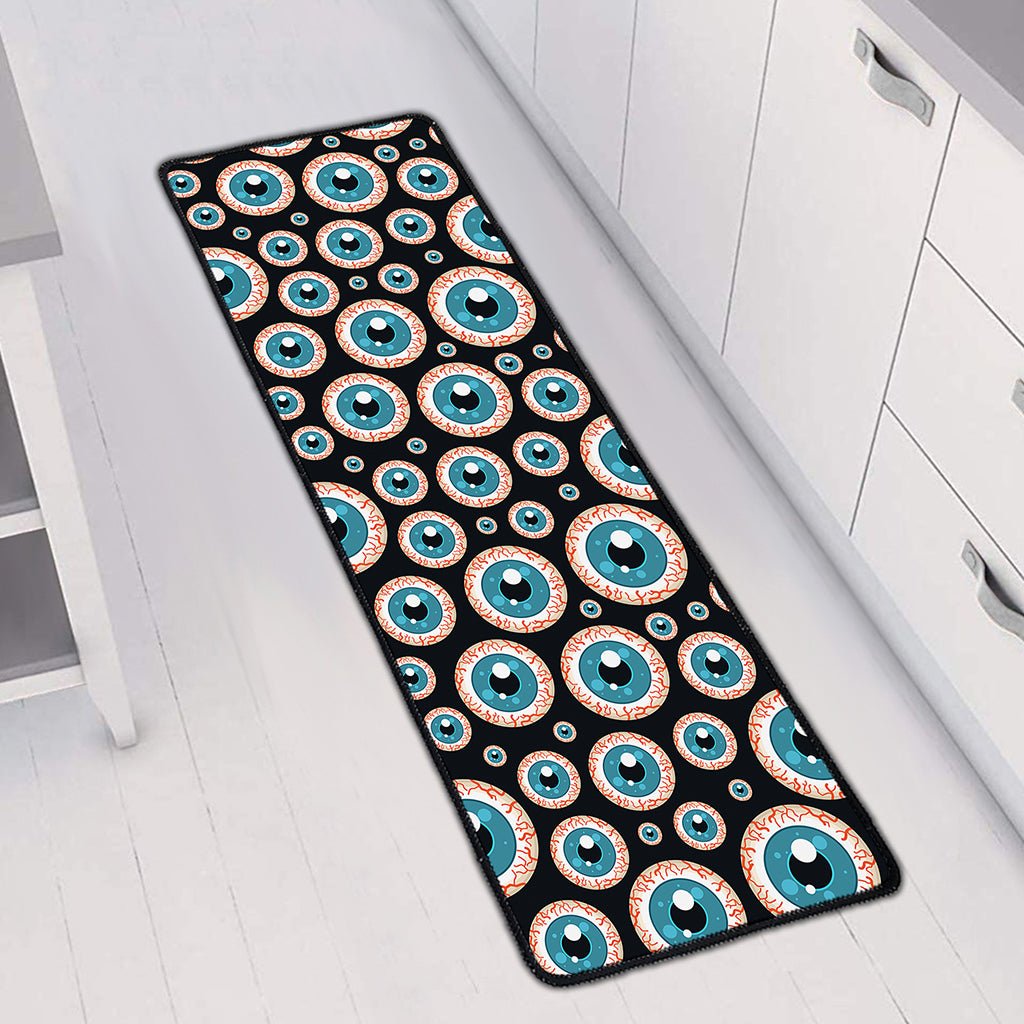 Creepy Eyeball Pattern Print Long Kitchen Mat