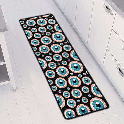 Creepy Eyeball Pattern Print Long Kitchen Mat