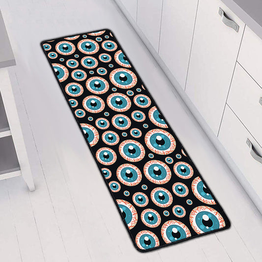 Creepy Eyeball Pattern Print Long Kitchen Mat