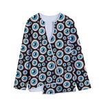 Creepy Eyeball Pattern Print Long Sleeve Short Coat