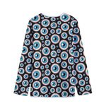Creepy Eyeball Pattern Print Long Sleeve Short Coat