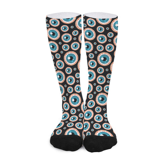 Creepy Eyeball Pattern Print Long Socks