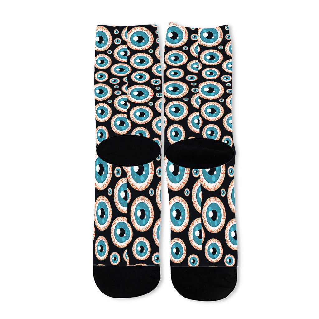 Creepy Eyeball Pattern Print Long Socks