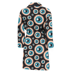 Creepy Eyeball Pattern Print Men's Bathrobe