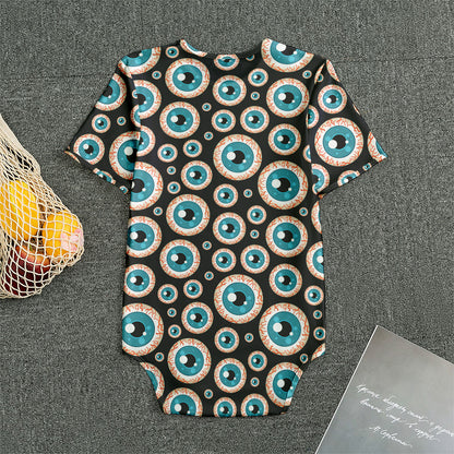 Creepy Eyeball Pattern Print Men's Bodysuit