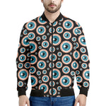 Creepy Eyeball Pattern Print Men's Bomber Jacket