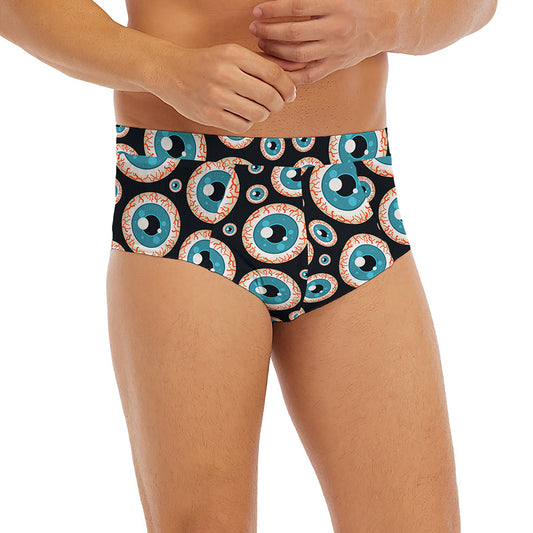 Creepy Eyeball Pattern Print Men's Briefs