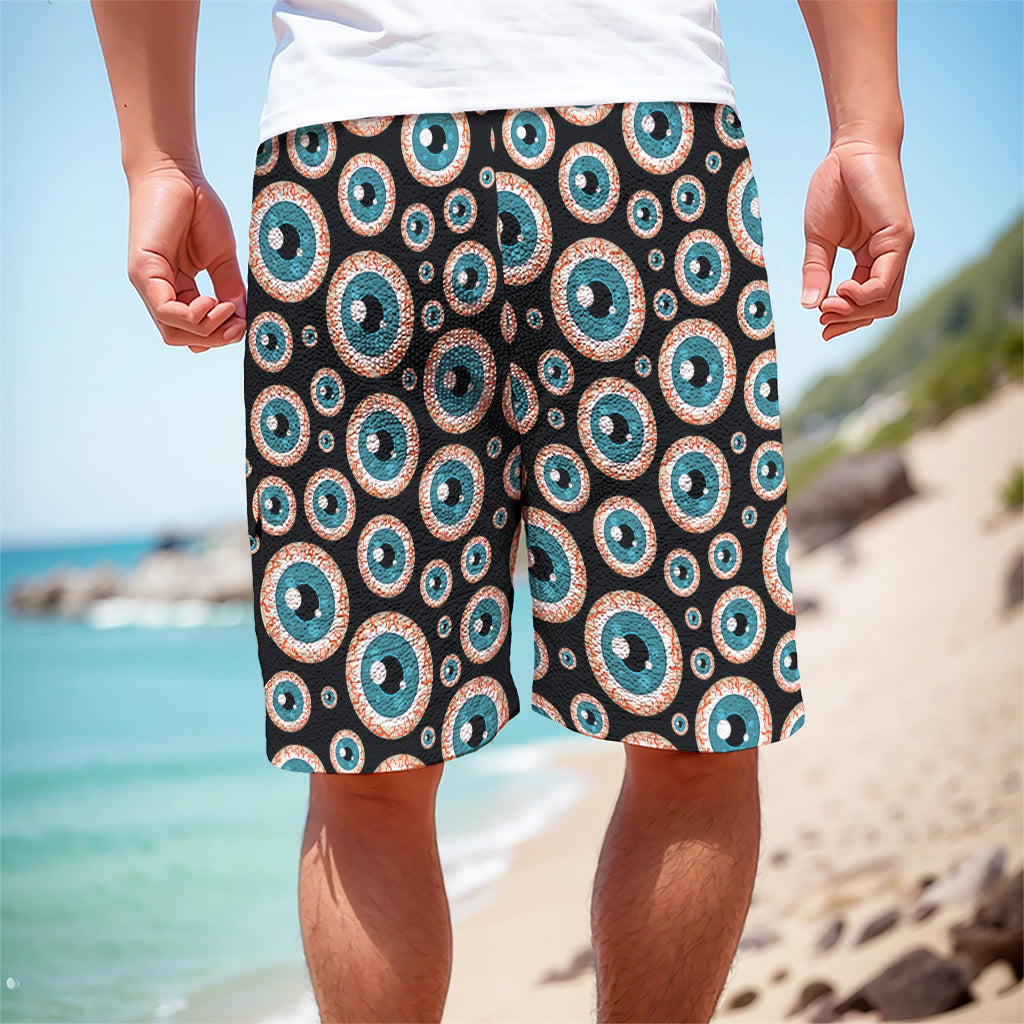 Creepy Eyeball Pattern Print Men's Cargo Shorts