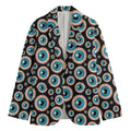 Creepy Eyeball Pattern Print Men's Cotton Blazer